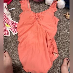 🥕Coral orange salmon one piece swimsuit